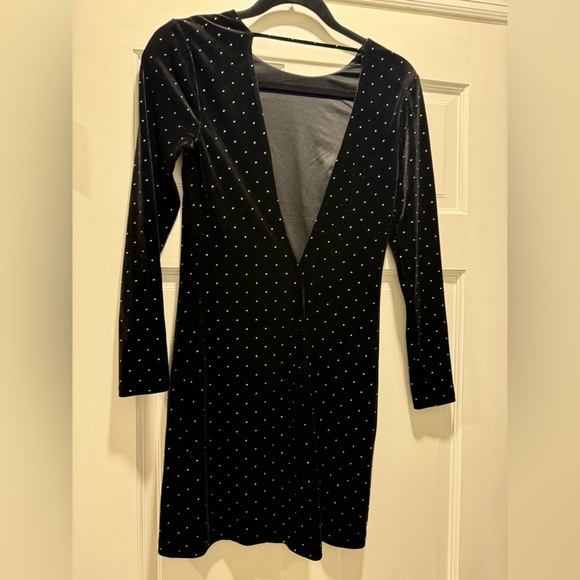 Express Black Bodycon Dress Long Sleeve Crew Neck size 2 - Picture 4 of 7